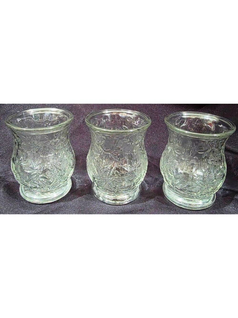 Princess House Fantasia set of 3 CRYSTAL VOTIVE HOLDERS #571 candle cups 3.5"h